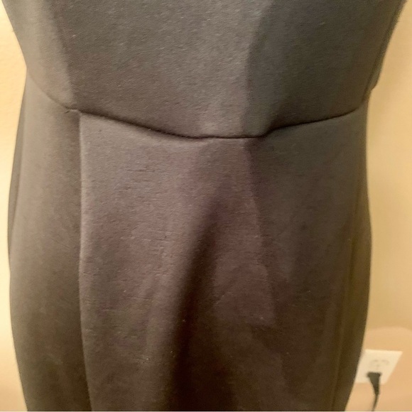 Boohoo Midi Dress Sz 6 Black Gown Off the Shoulder Hi-Low Heavy Sleeveless - Picture 14 of 14